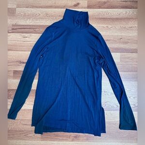 Womens Active Life Vina Turtleneck Long Sleeve Teal Blue Green Shirt Large